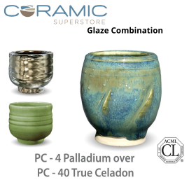 Palladium PC-04 over True Celadon PC-40 Pottery Cone 5 Glaze Combination Palladium PC-04 over True Celadon PC-40 Pottery Cone 5 Glaze Combination